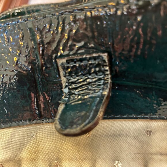 Kate Spade Knightsbridge Helena Croc Green Patent Leather Shoulder Bag - Picture 15 of 15